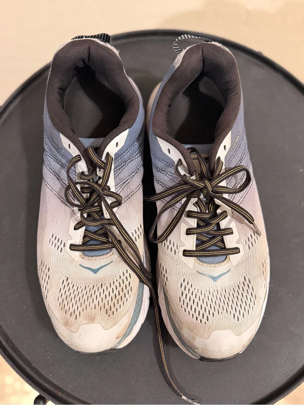 Hoka Men's Gray and Yellow Athletic Running Shoes - Picture 3 of 5
